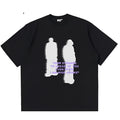 Shooting House white printed cotton T-shirt with loose fit and regular sleeves