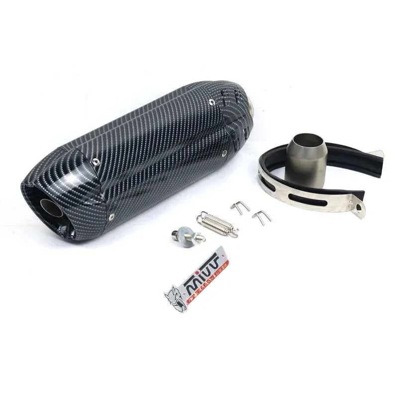 Stainless steel modified small hexagonal motorcycle exhaust pipe fitting with muffler