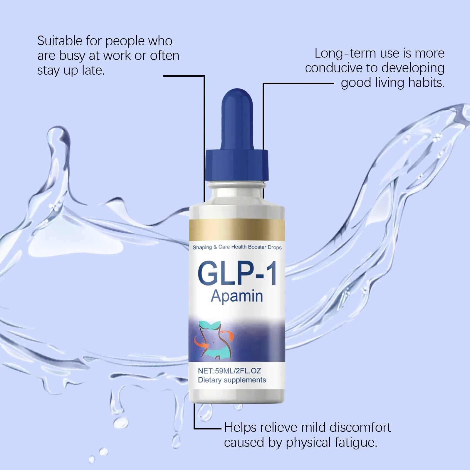 59ml nourishing skin elastic body care drops in dropper bottle for facial and body hydration