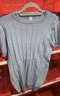 Men's short sleeve knitted T-shirt in solid colour, loose fit, summer lightweight polyester top
