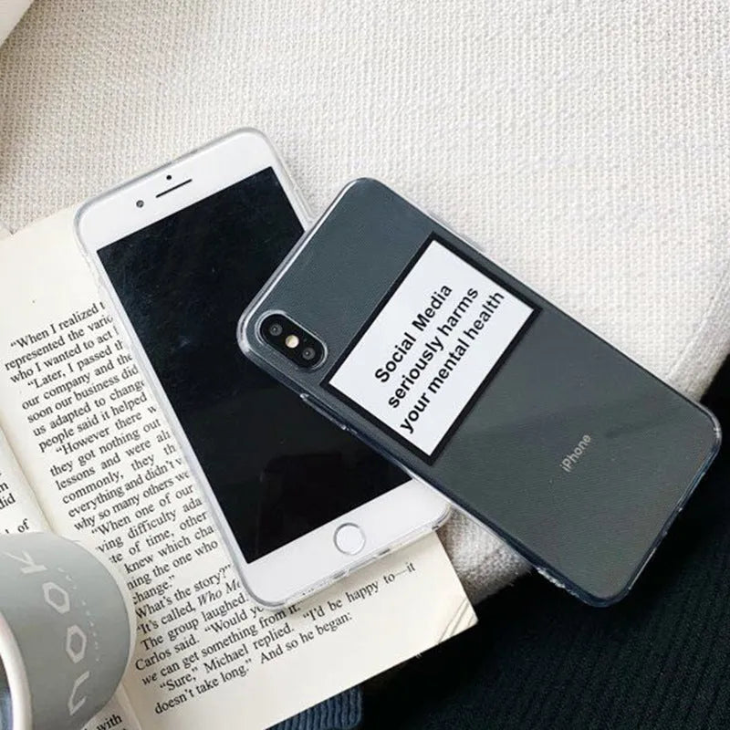 White TPU back cover phone case with letter couple design for iPhone 5 SE to 11 Pro Max