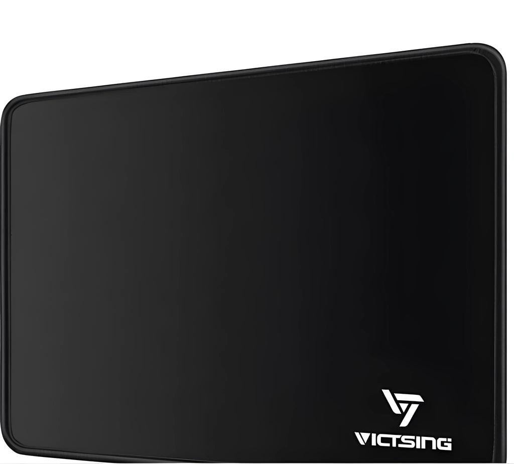 Black rubber gaming desk mat showing textured surface and 5mm thickness