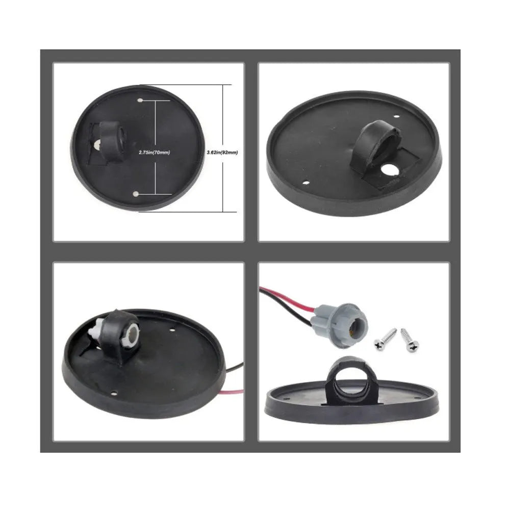 Yellow roof cab marker light for commercial vehicles with 83mm dimension and T10 LED bulbs