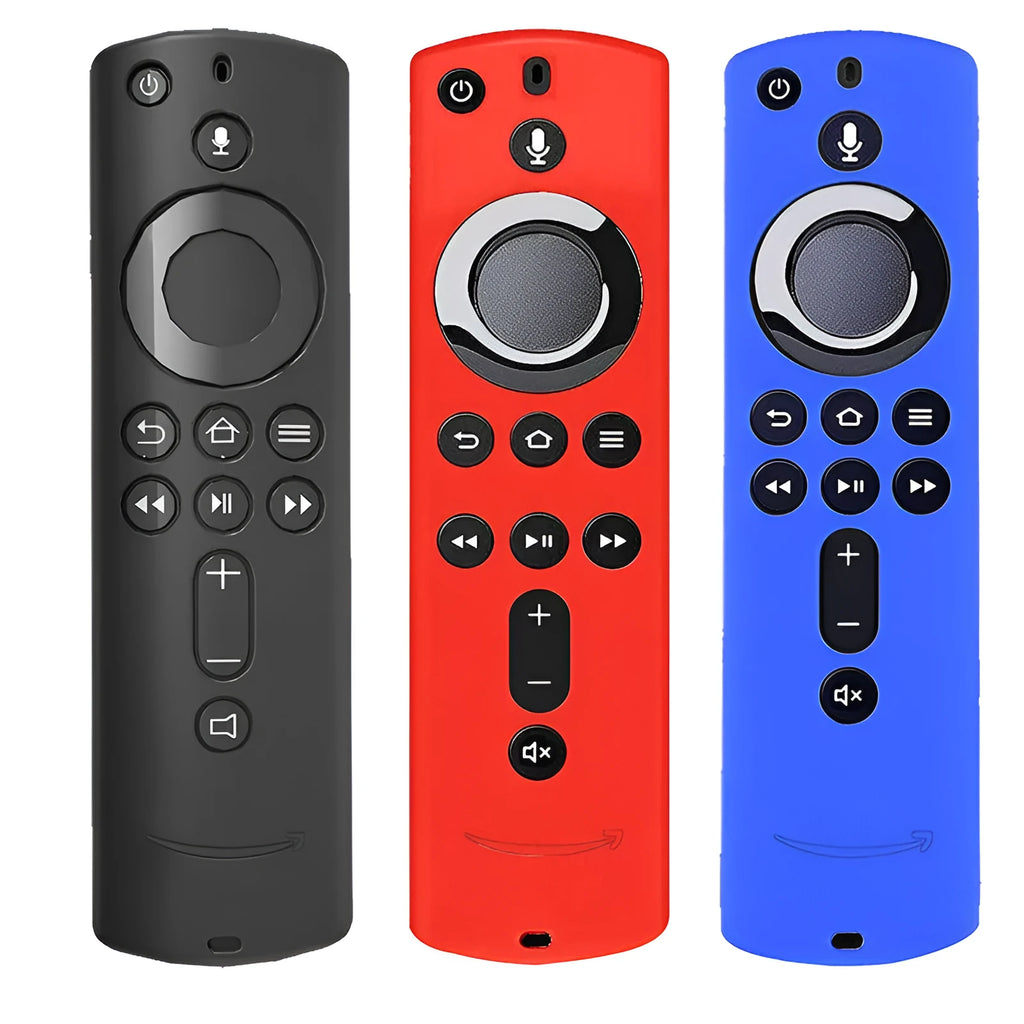Silicone protective case for Stick 4K remote, black colour, with cut-outs for buttons