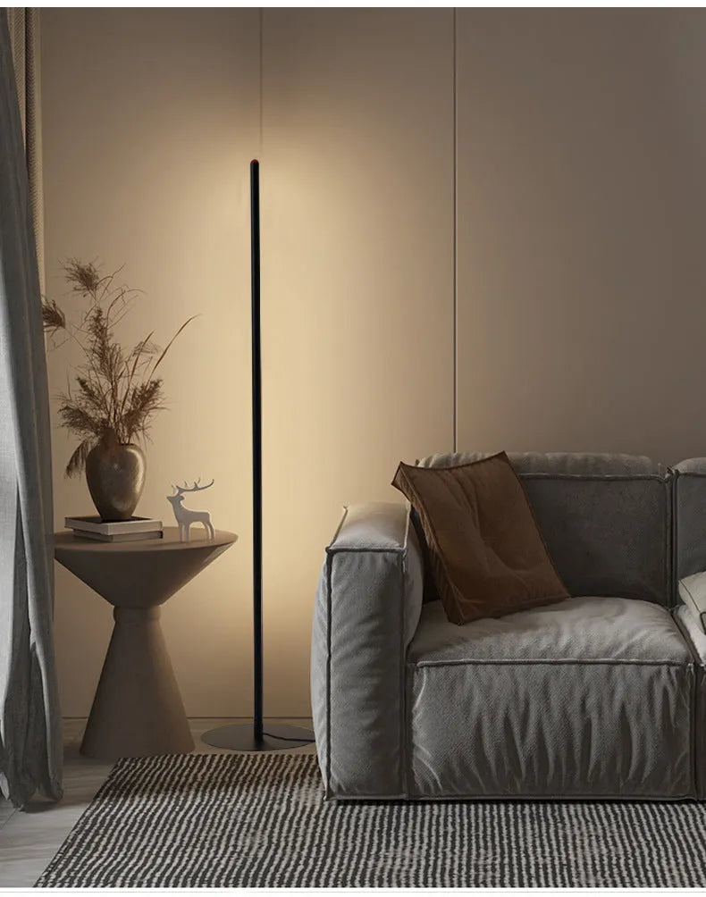 Vertical aluminium alloy floor lamp with LED light in modern simplicity design