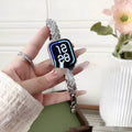Zinc alloy Apple Watch strap with twist diamond design in five colour options for iPhone compatibility