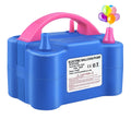 Blue plastic double holes electric balloon inflator with US plug for fast balloon inflation