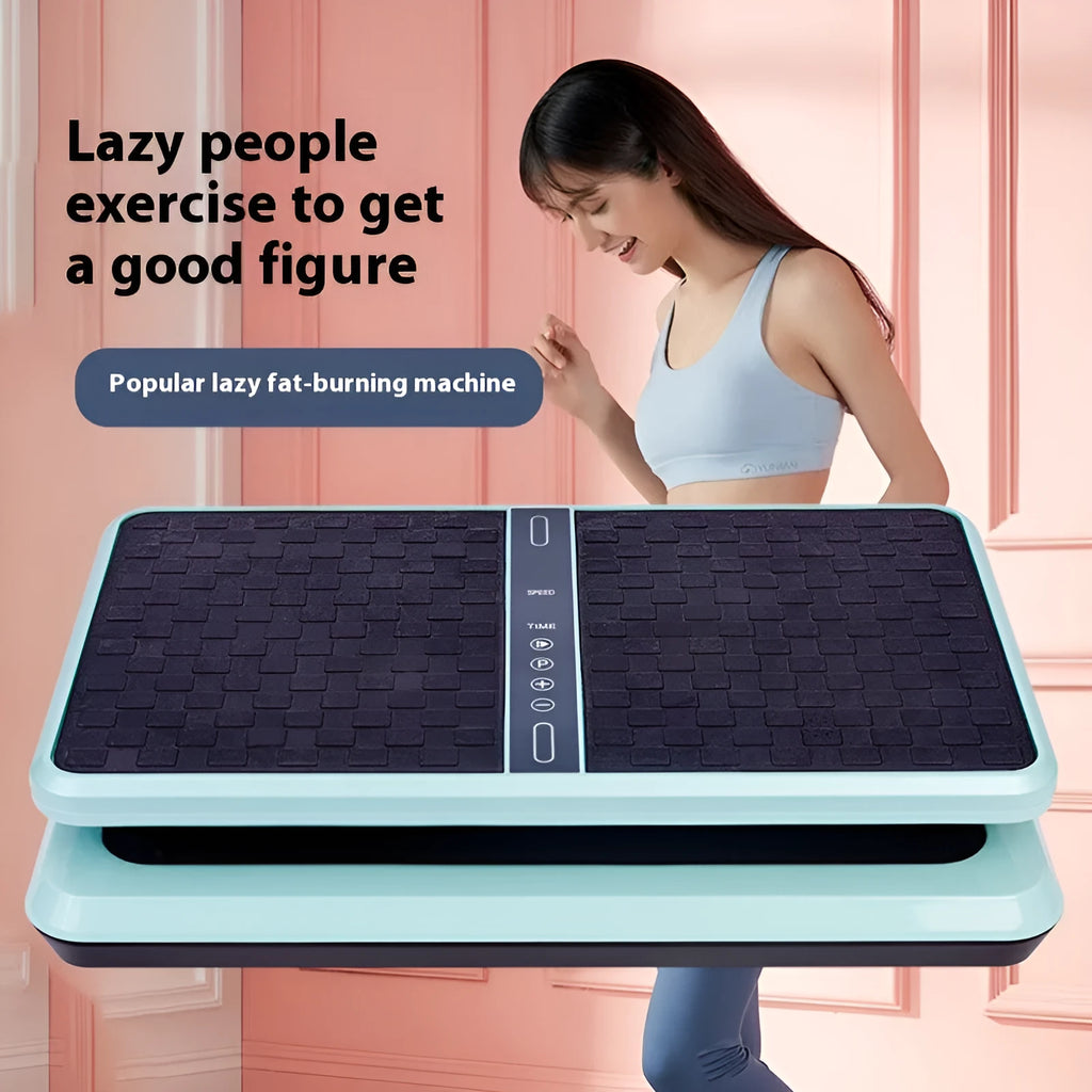 Power plate shaking home body exercise massager in mint green Bluetooth colour on floor