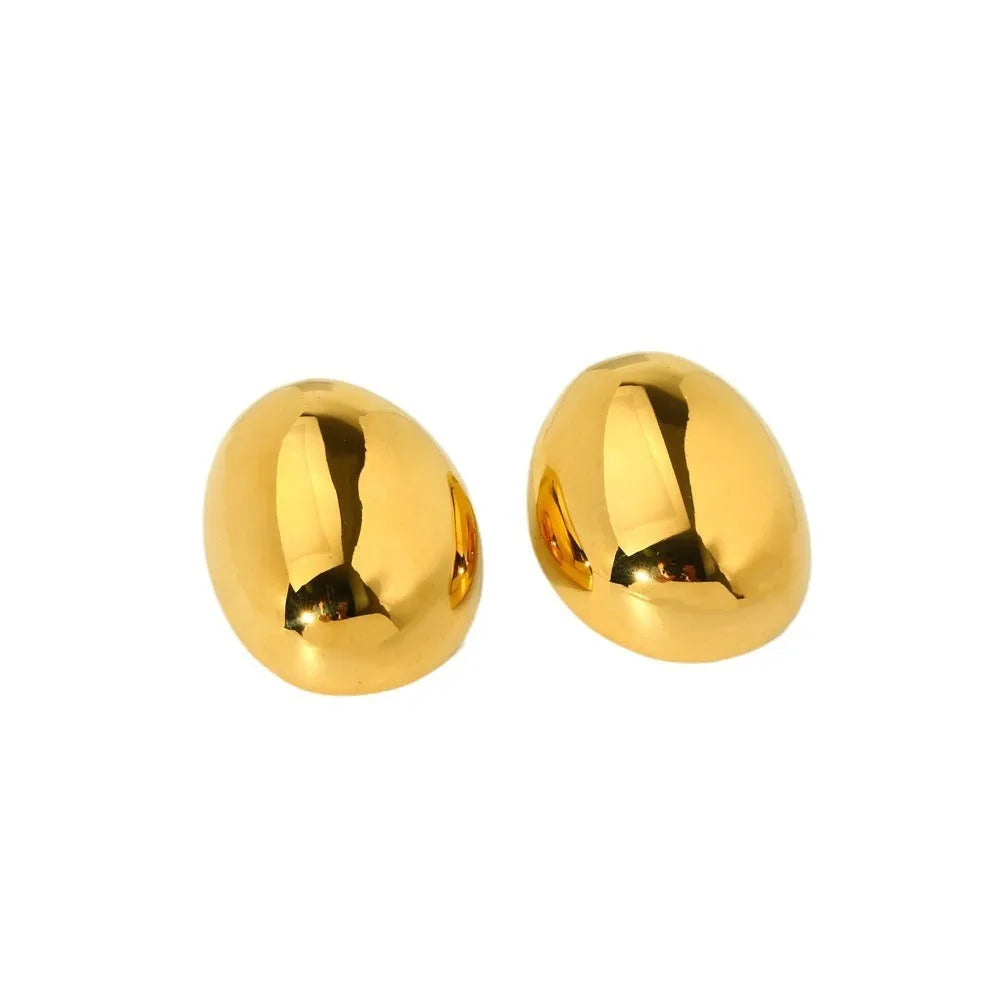 Geometric line design stainless steel ear studs with a glazed electroplated finish in colour DFE139.