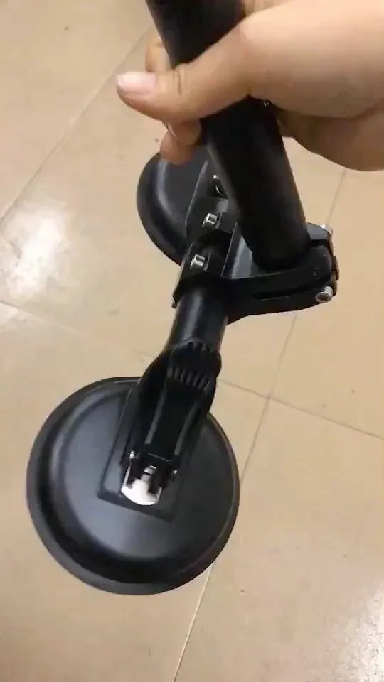 Black car window sucker base with ABS body and rubber disc for flagpole mounting