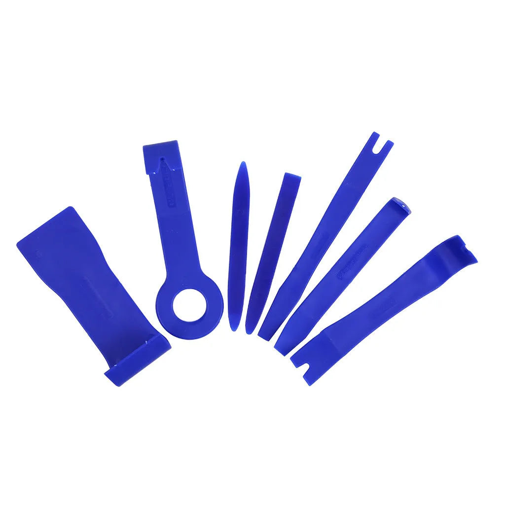7 piece blue disassembly and assembly repair tool kit in OPP packaging for audio repair
