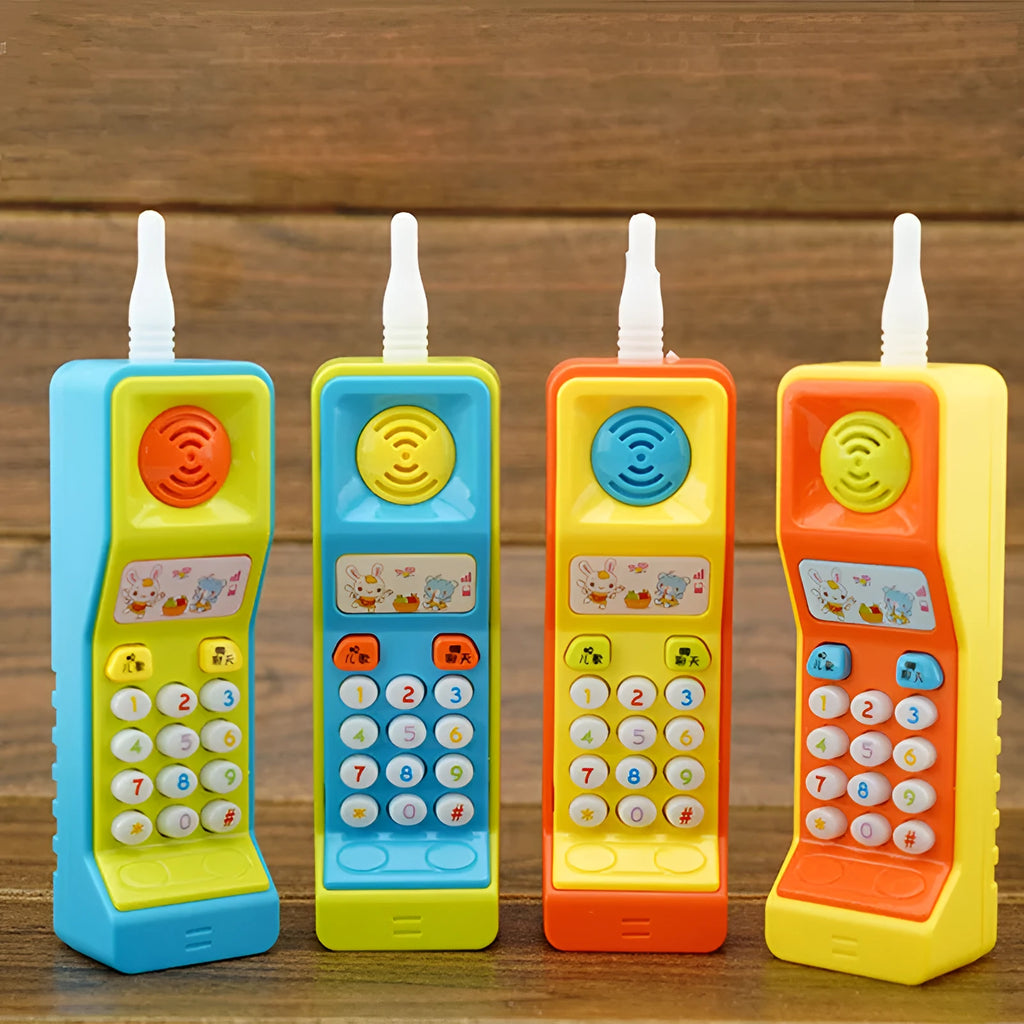 Children's educational toy with sound, light and music features showing cartoon animal design