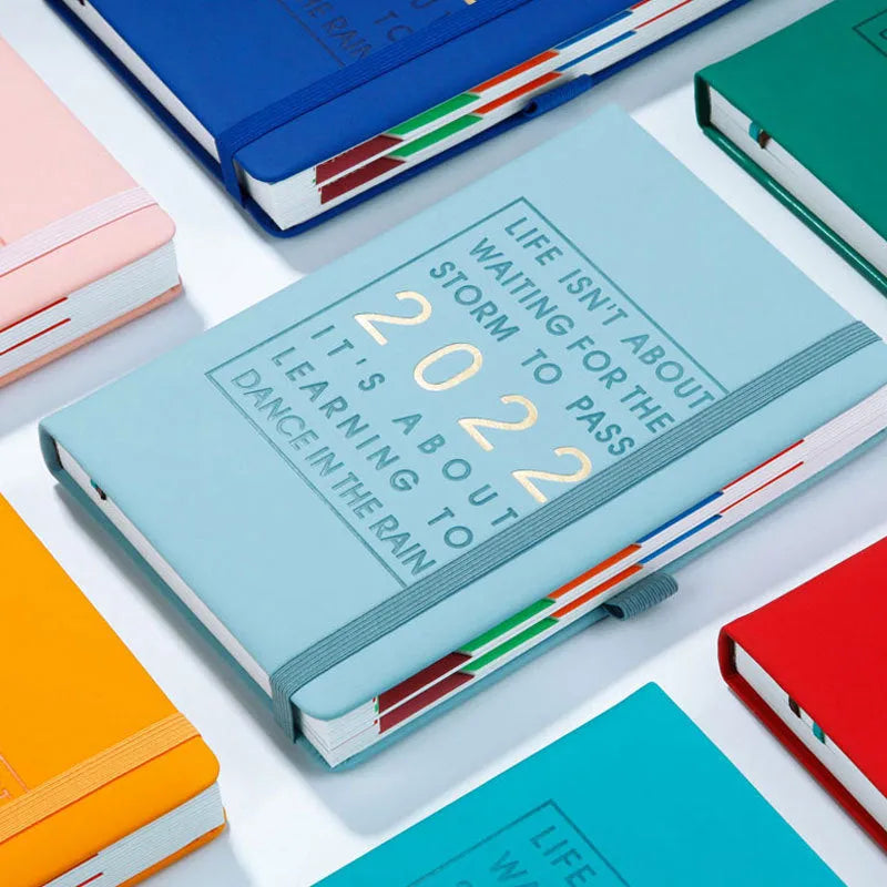 A5 imitation leather notebook with French fold binding, 100gsm paper, in red colour option