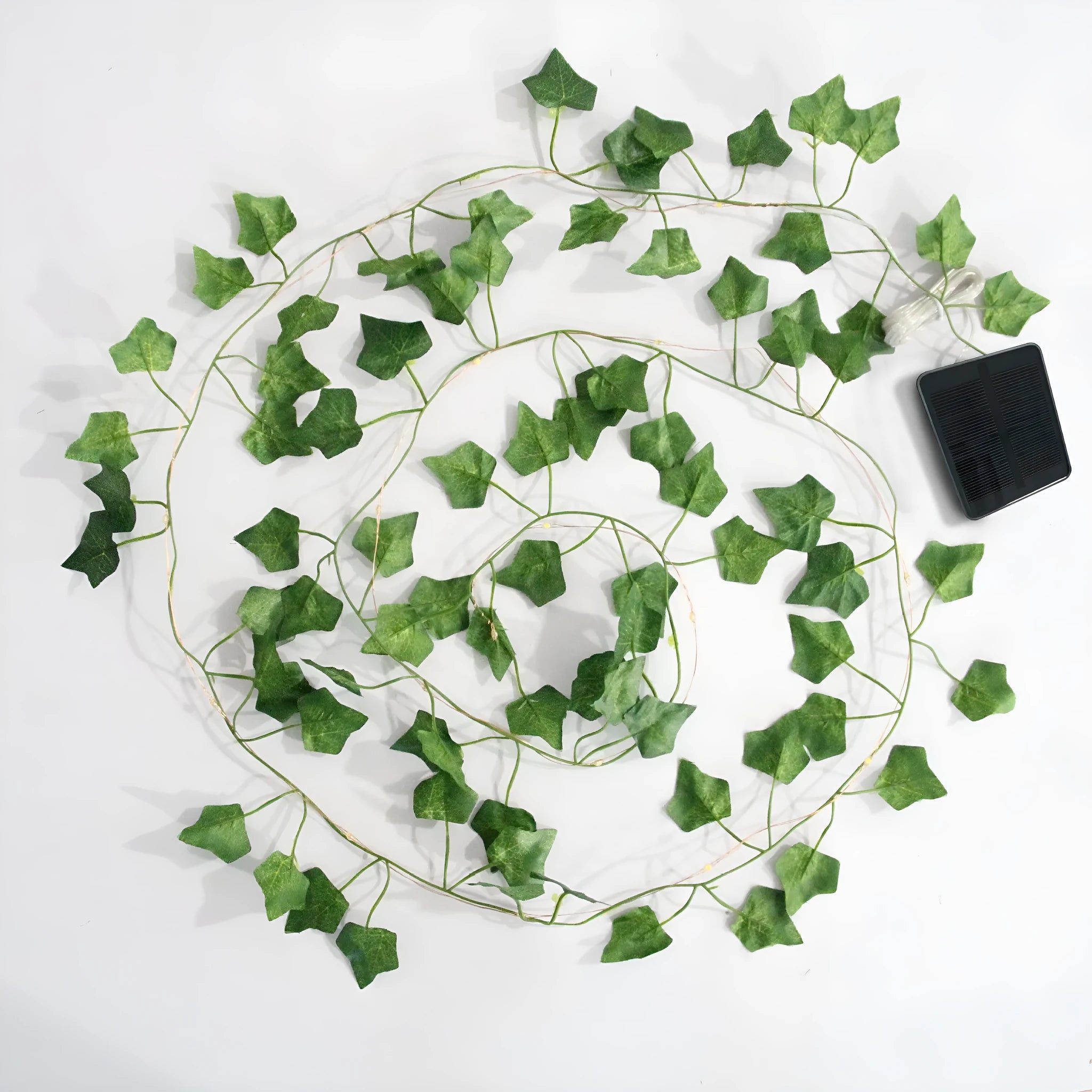 Artificial simulated leaves copper wire string lights with maple leaf green vine, warm white LEDs, 10m length, 100 lamp beads