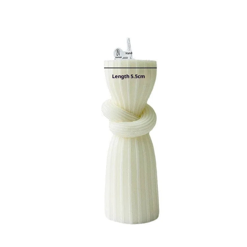 White spherical soy mixed wax handmade aromatherapy candle on table
