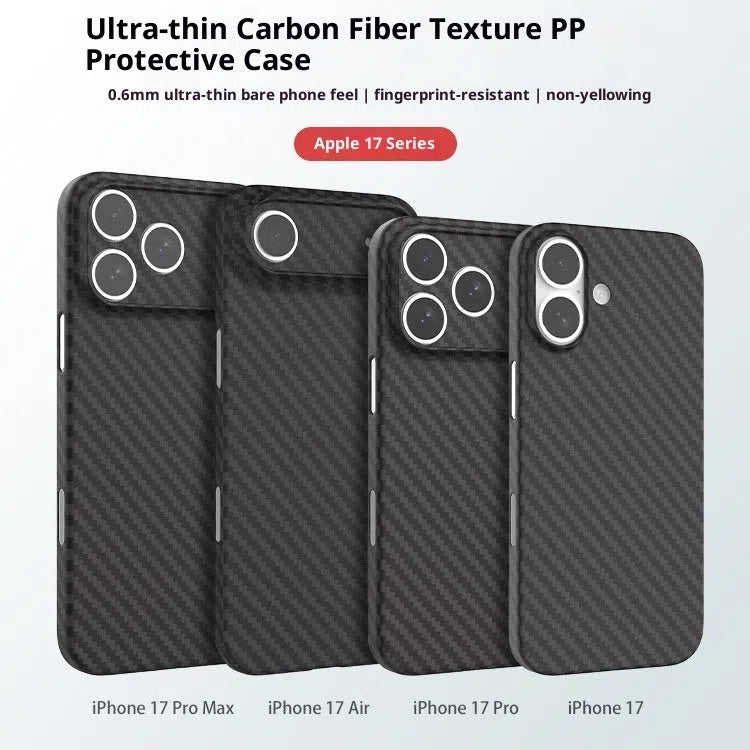 Kevlar carbon fibre texture PP phone case for iPhone in Pure Black colour