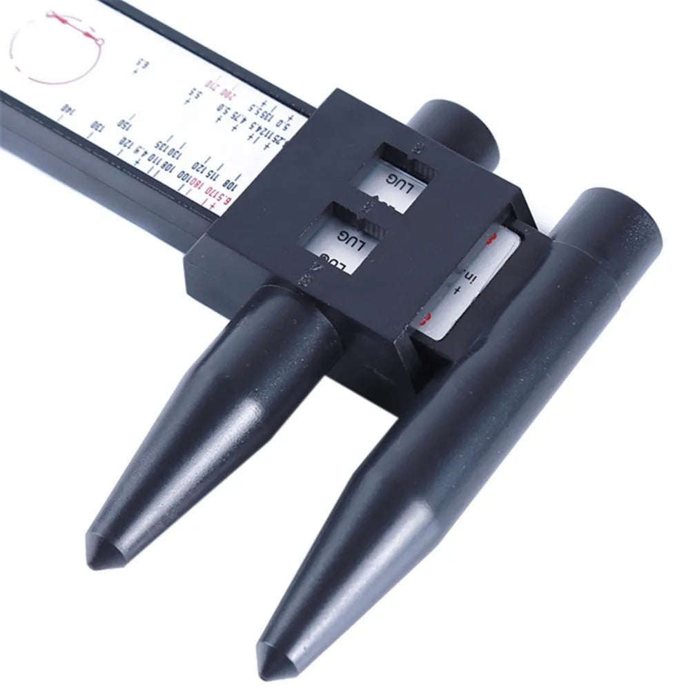 Digital hole distance measuring tool with plastic construction for wheel hub modification projects