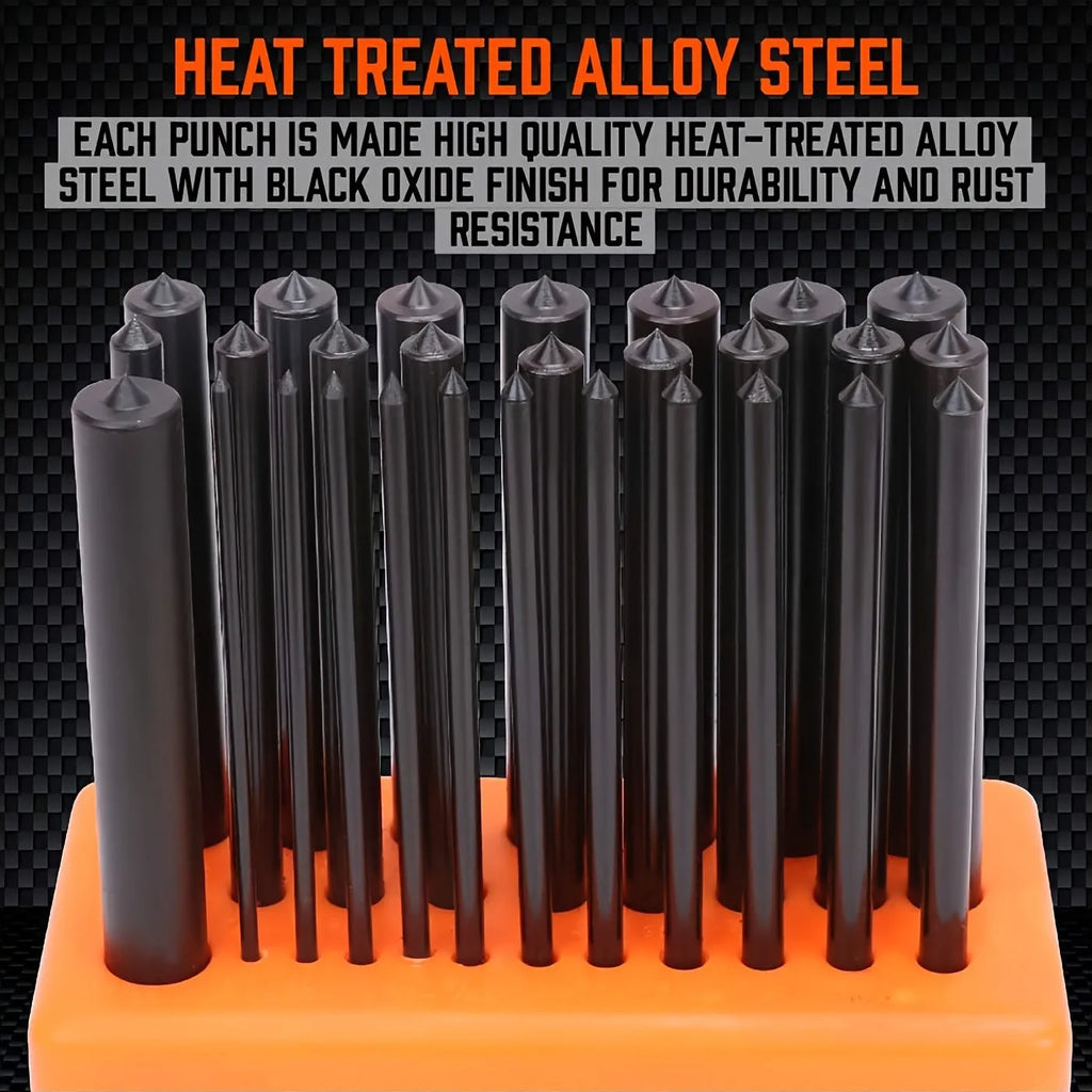 Orange punch needle tufting tool with metal mould head for textile crafts