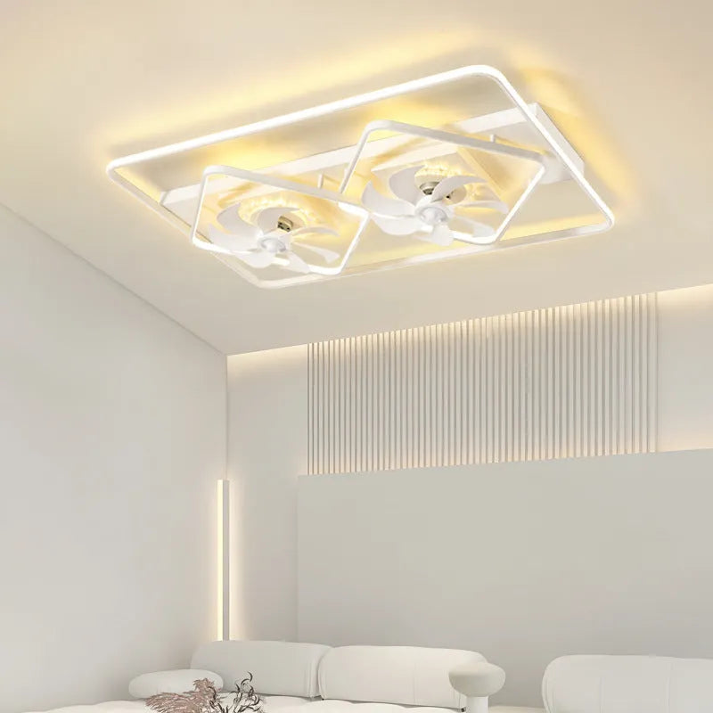 Modern thin suction ceiling fan lamp with light fitting and 1100mm plastic blades