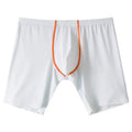 Men's ice silk nylon boxers with U convex pouch design in mid-waist fit showing colour options