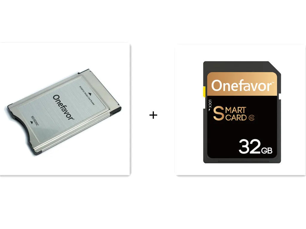 SD to PCMCIA adapter card with stainless steel housing and 32GB SD card for Mercedes-Benz cars