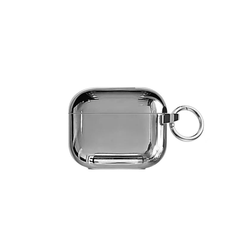 Electroplated solid colour TPU headphone case with attached heart pendant jewellery for AirPods