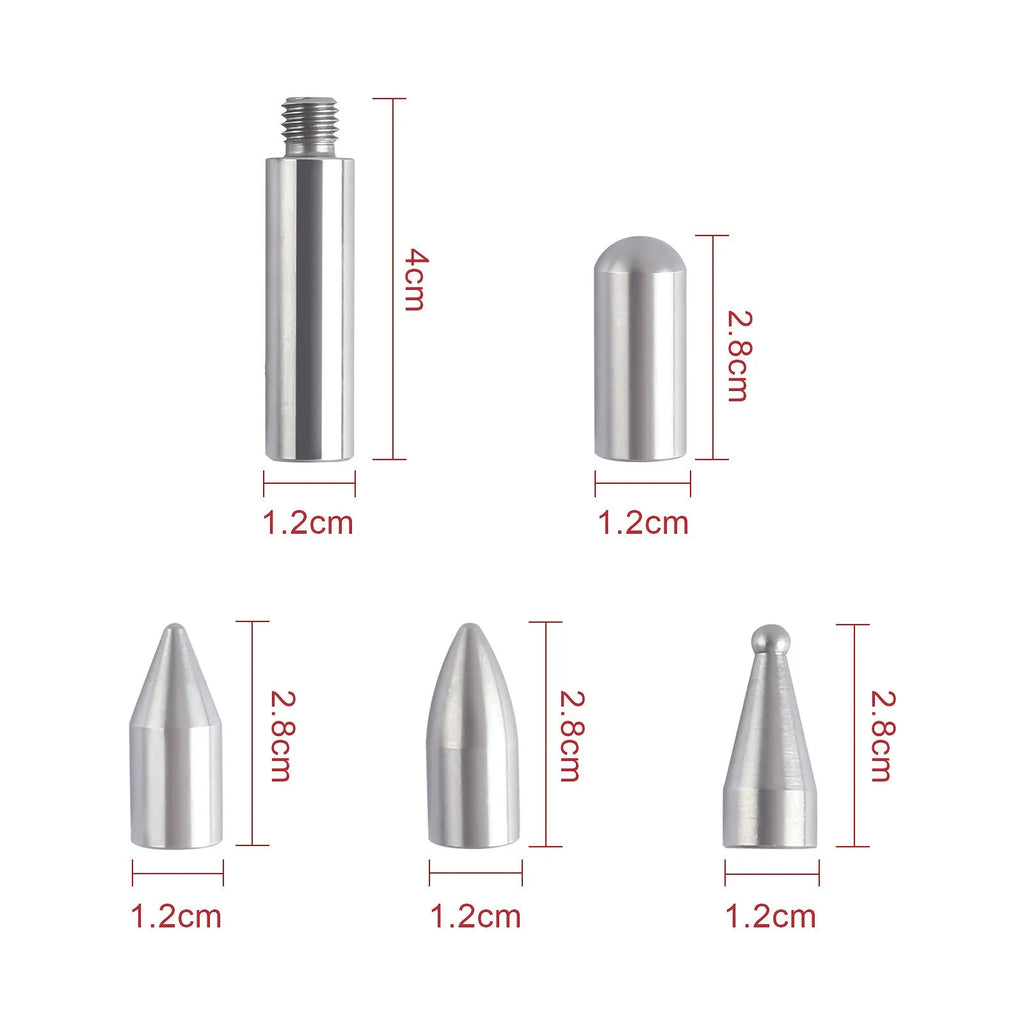 Three-piece alloy steel car dent repair tool set with a hook and crowbar on a workbench.