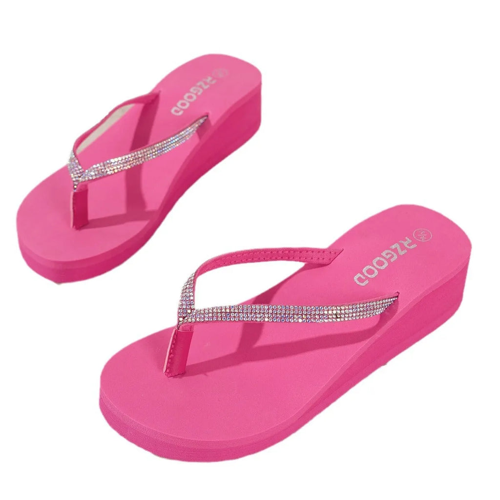 Women's casual sandal with soft flannel upper and PVC sole in beige colour.