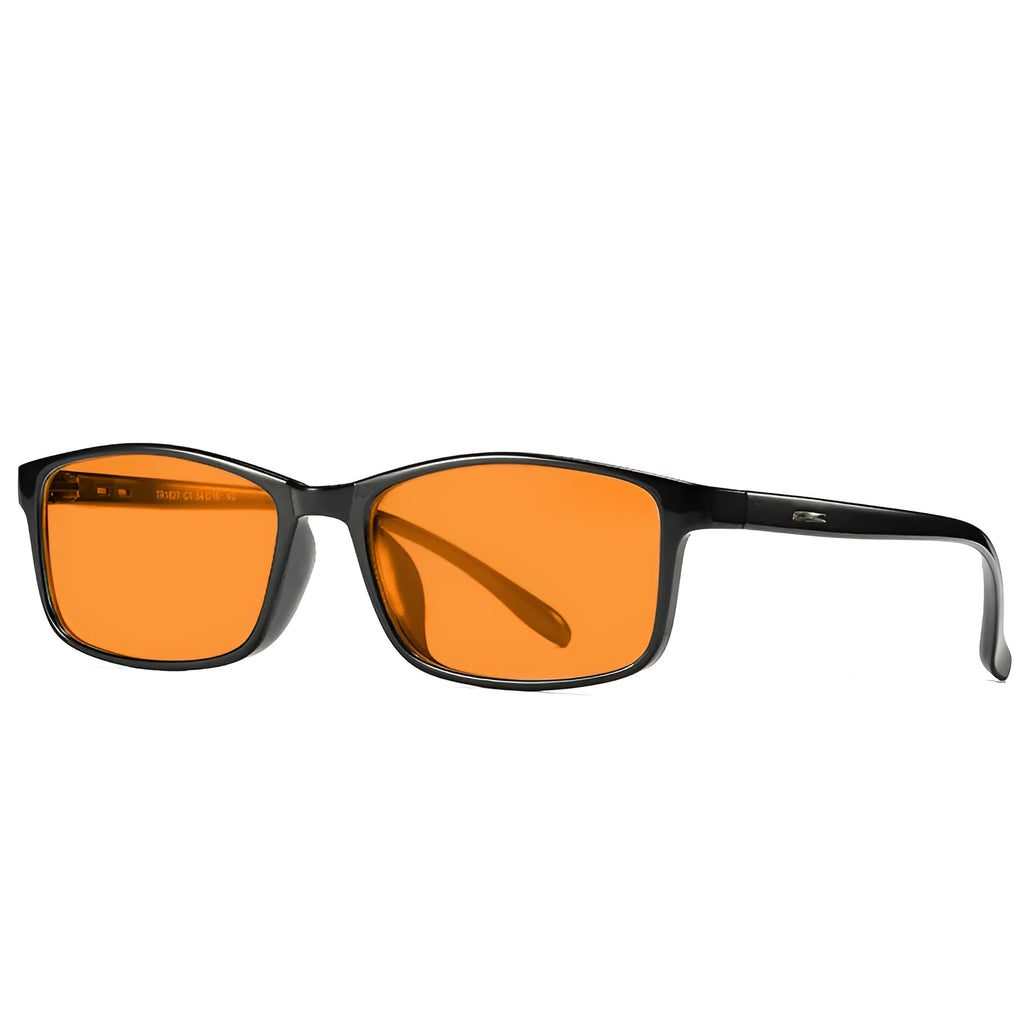 Orange lens anti-blue light glasses with full rim frame in four colour options