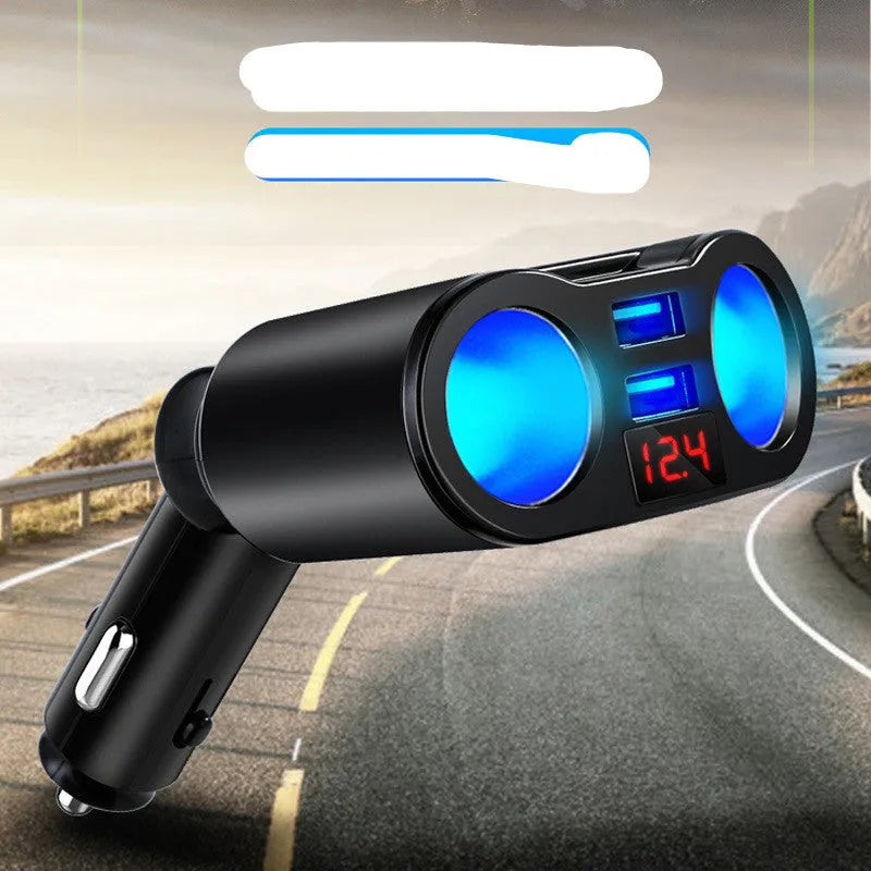 Car Bluetooth receiver and FM transmitter with USB charging port for 12V cigarette lighter socket