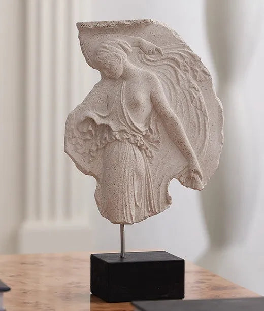 Italian-style wine goddess resin ornament measuring 35cm tall with modern simplicity design