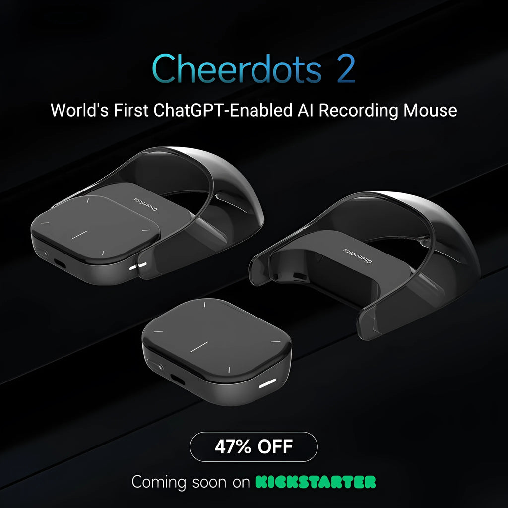 Smart split air mouse with laser pen in black/ silver gray ABS case, 60x41x16mm, touch buttons, Type-C charging port