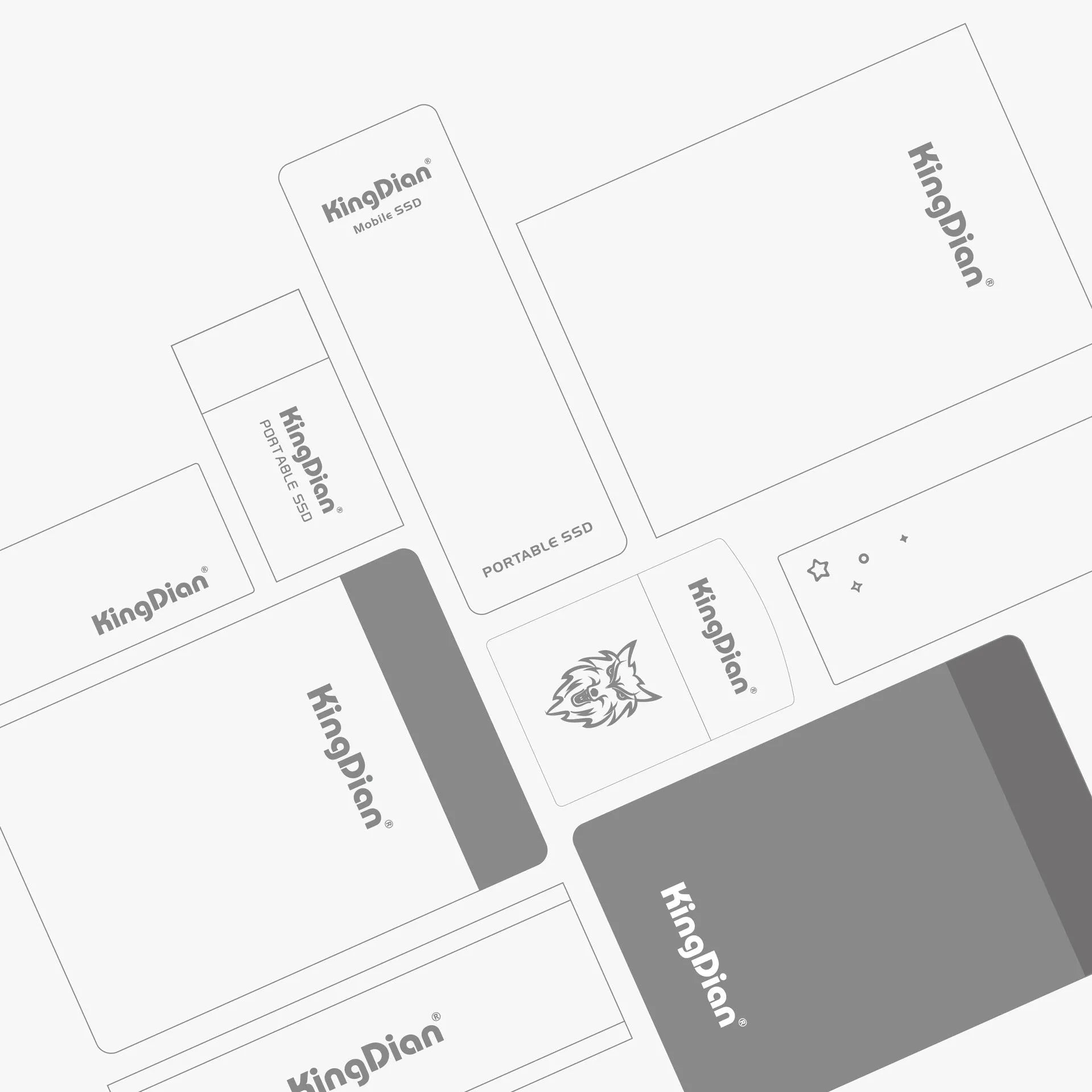 Grey mobile SSD external hard drive for phones showing USB 3.0 connector and compact design.
