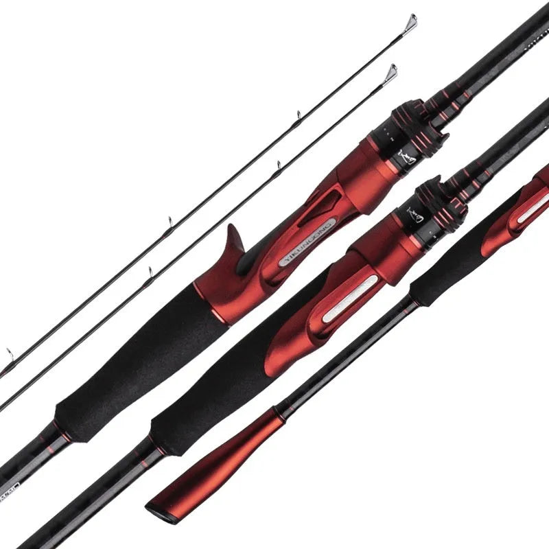 Carbon fishing rod showing straight handle and pikestaff style options in ultralight construction for lure fishing.