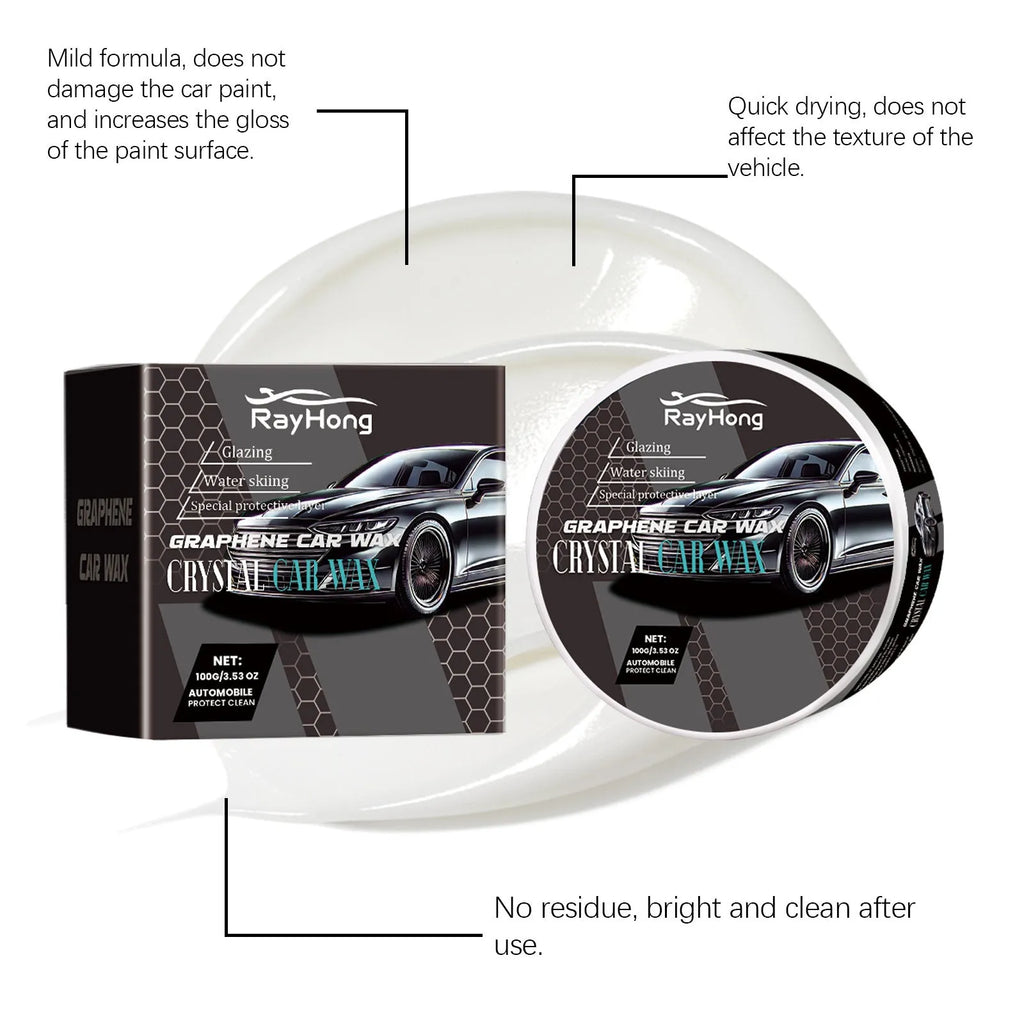 Car coating cream anti-scratch enhanced gloss paste with sponge, 100g set for car paint repair
