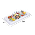Inflatable ice bar for parties with cup holders, made from PVC, showing 60x60cm and 125x64cm size options