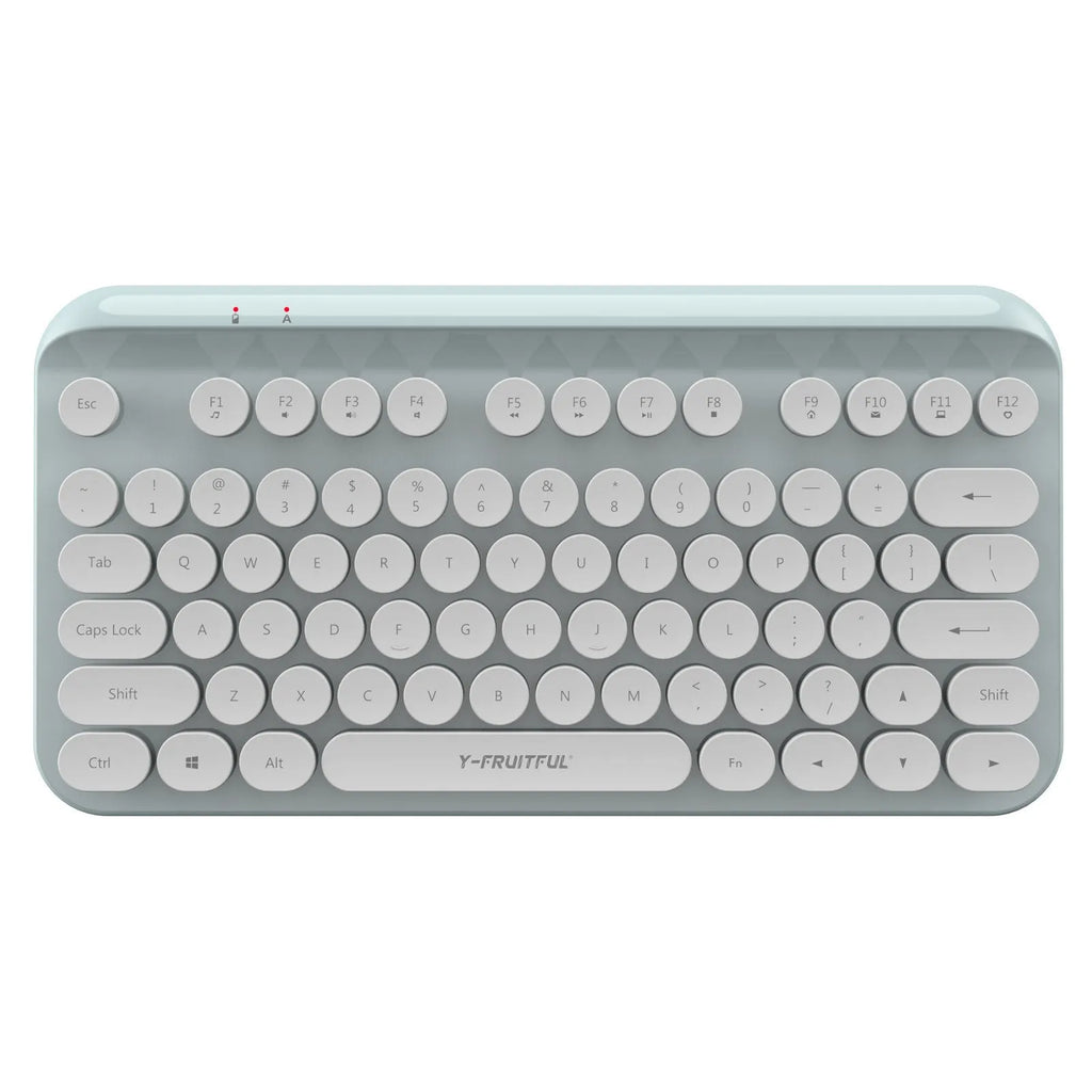 Mini 2.4G punk wireless keyboard with 75 keys, compact 30cm size, available in white pink blue green