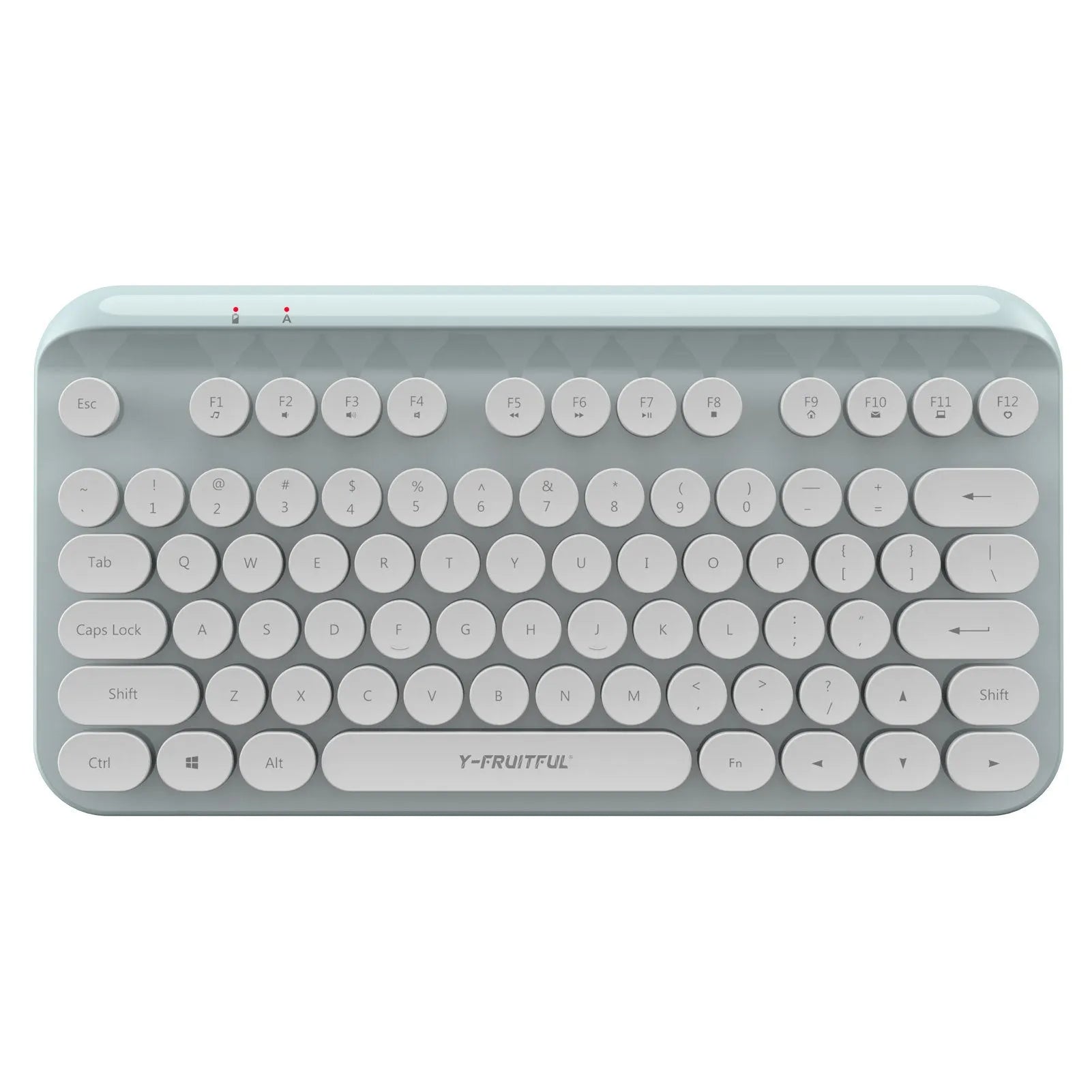 Mini 2.4G punk wireless keyboard with 75 keys, compact 30cm size, available in white pink blue green