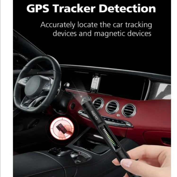 Black SC18 wireless signal and radio wave detector, handheld GPS detector for counter-surveillance use