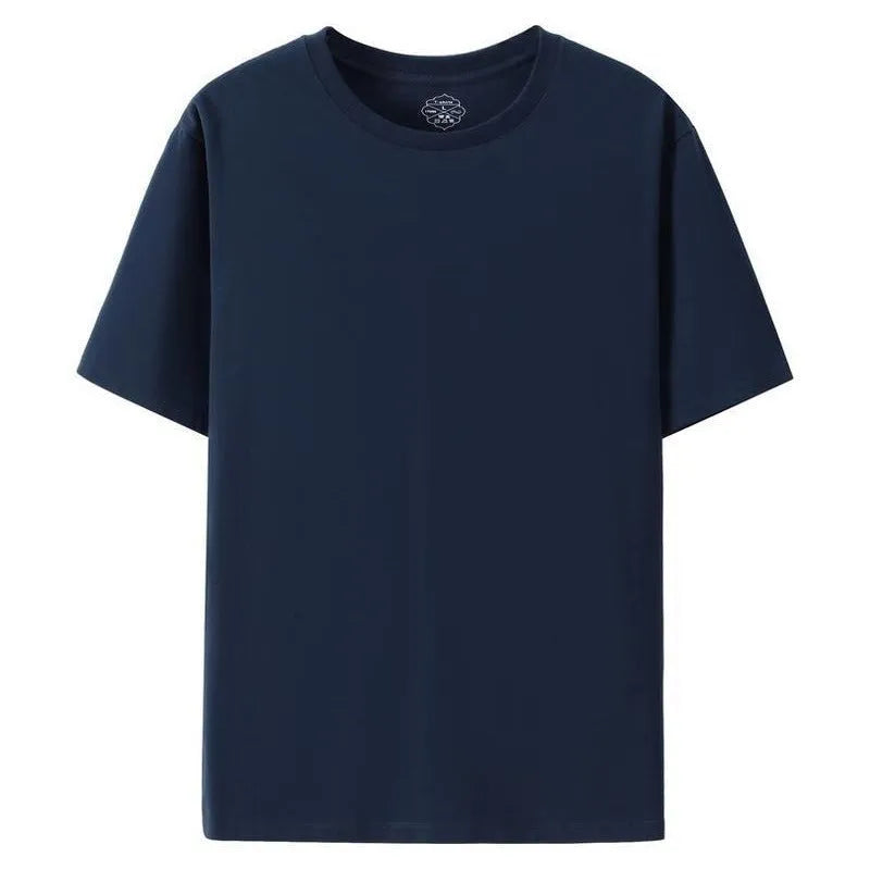 Round neck short sleeve slim fit t-shirt in black or white cotton