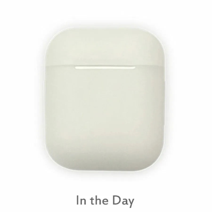 Luminous solid colour silicone flip-top protective case for Apple AirPods.