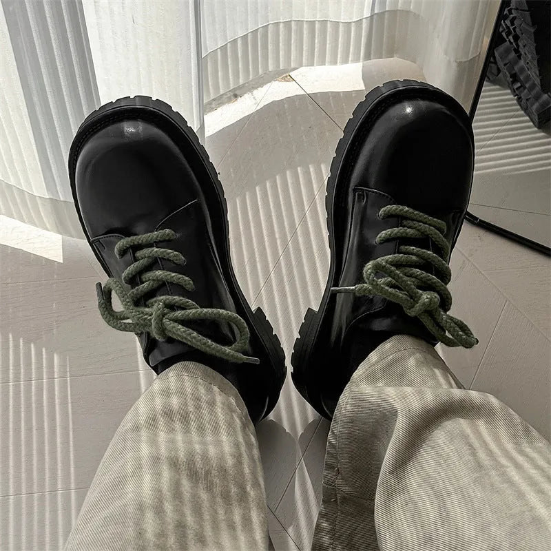 Big Head derby platform casual leather shoes in microfiber and rubber for men and women.