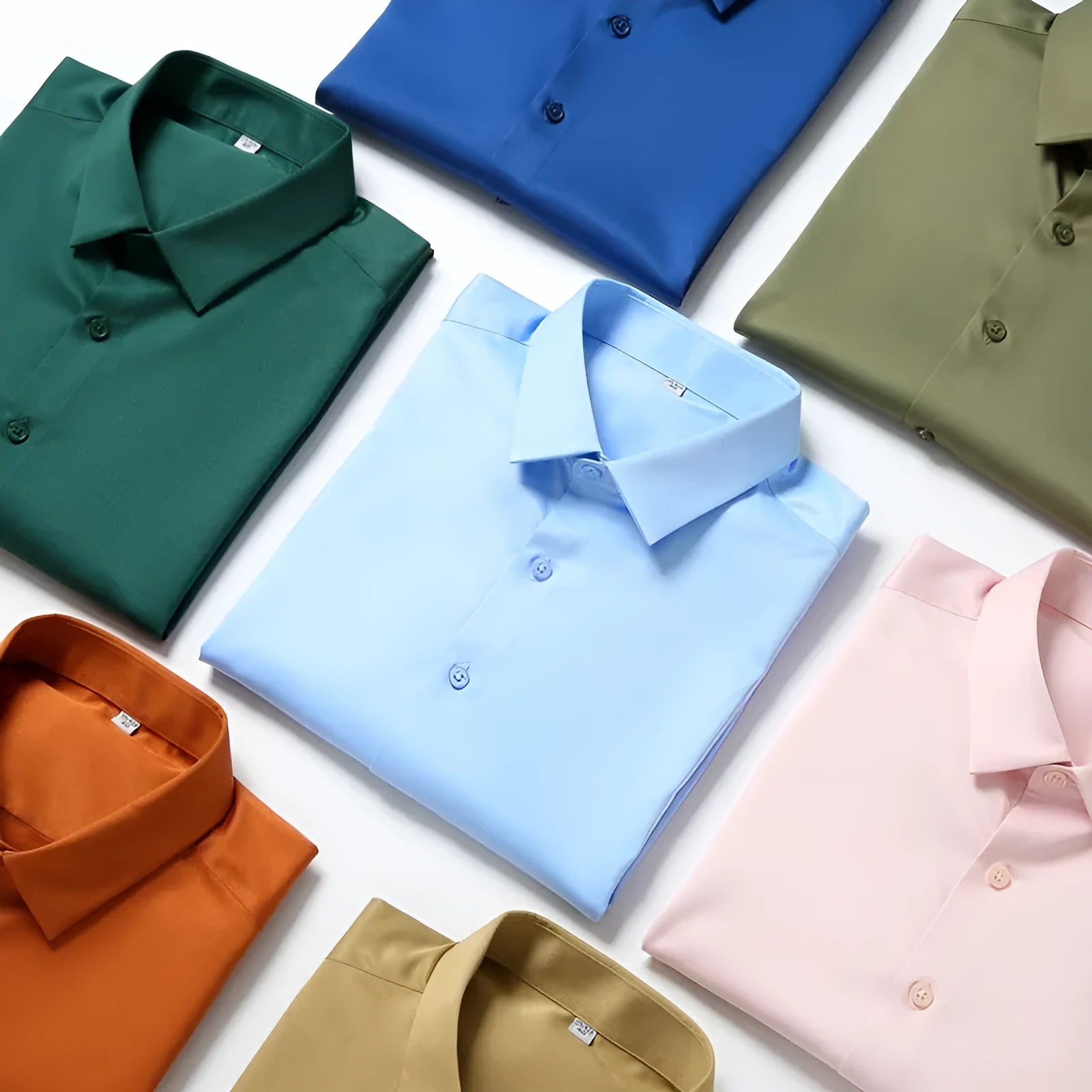 Men's solid colour long-sleeved shirt in elastic silk polyester fabric with non-ironing properties