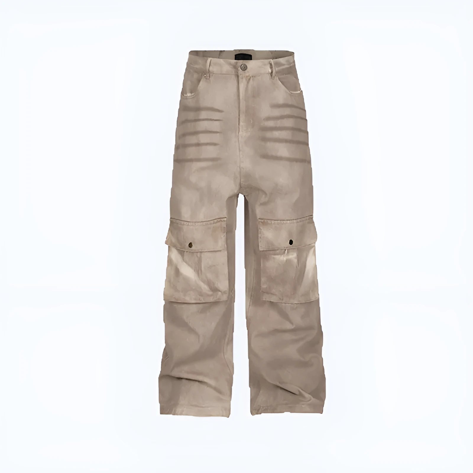 Marble dark straight loose A-line casual trousers in pure cotton denim for teenager leisure wear