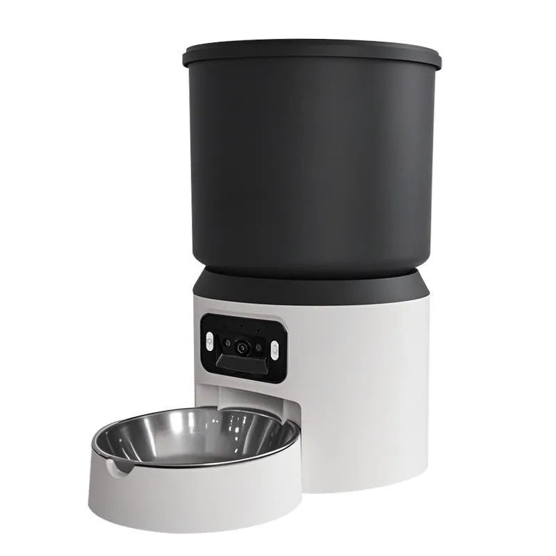 4-litre automatic pet feeder with digital control panel and stainless steel food bowl