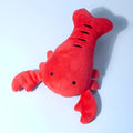 Red lobster stuffed dog toy with squeaker for small and medium dogs