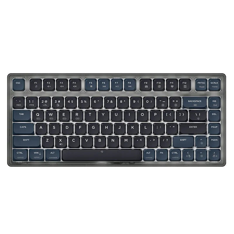 Ajazz AK832PRO mechanical keyboard in green or tea colour with compact 81-key layout and colour screen