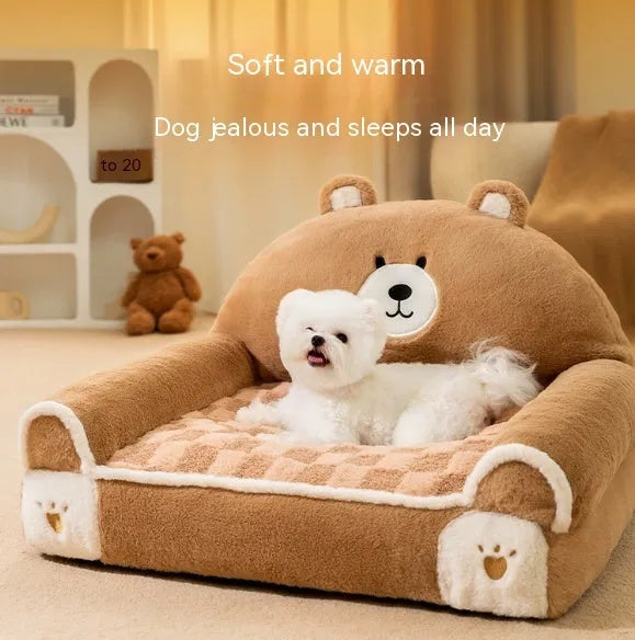 Small and Medium-Sized Dogs Teddy Bichon Winter Warm Dehaired Angora Dog Bed Cat Sofa Corduroy 40x30cm 45x35cm 55x45cm Brown Bear Purple Lamb