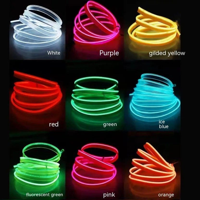 6-metre USB car ambient LED light cable for vehicle interior installation in ten colour options