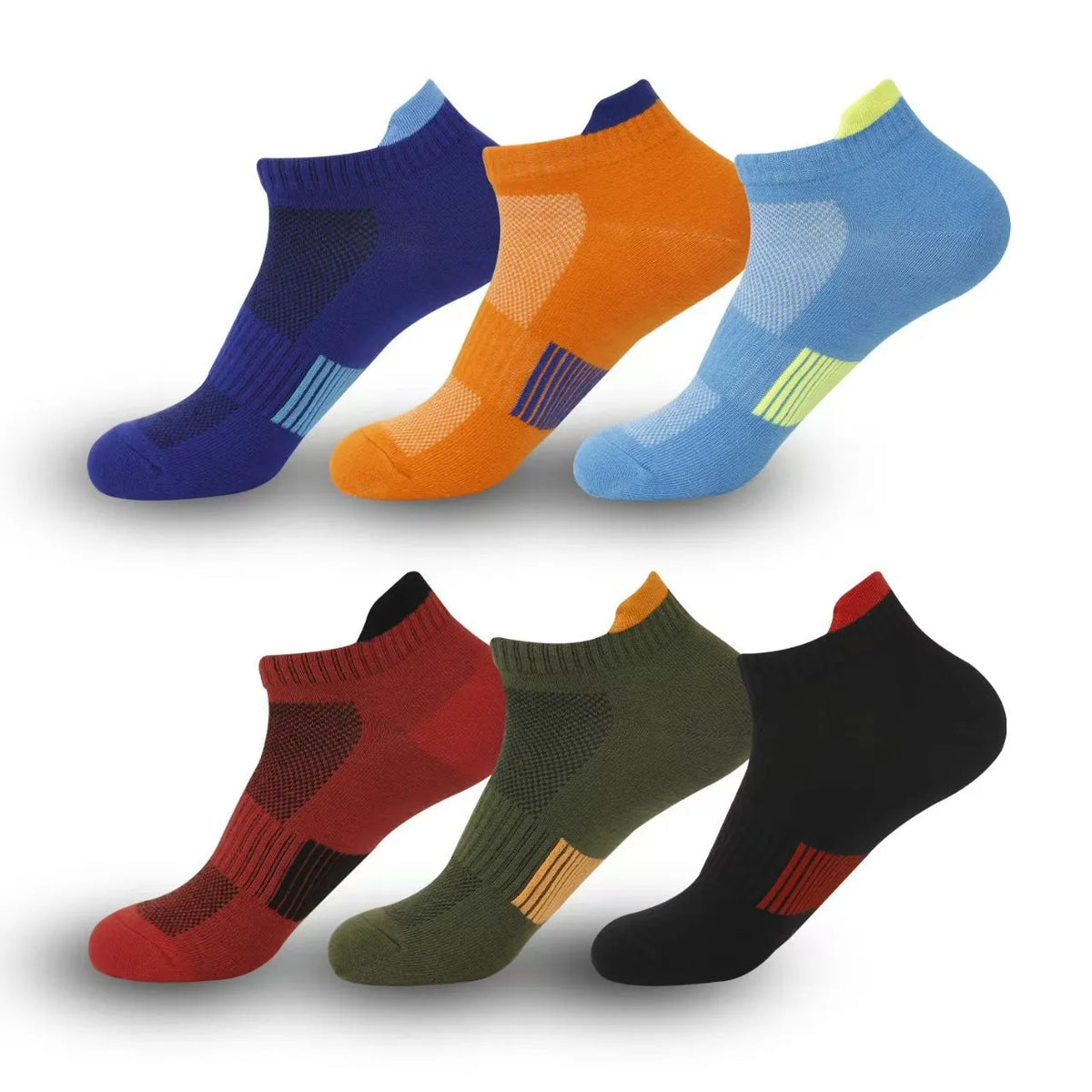 Stretch socks for outdoor fitness and running, invisible anti-friction design, one pair, six colours